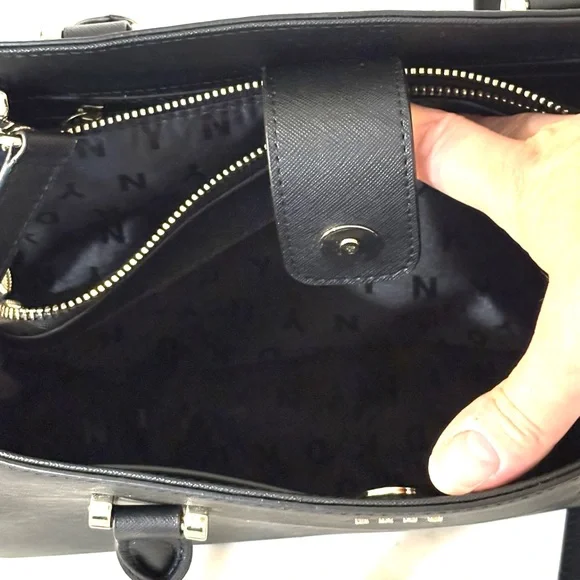 DKNY Vela Triple Compartment Black Satchel - Picture 8 of 9